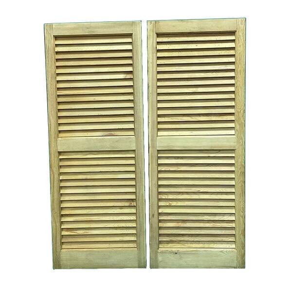 Solid Wood LOUVERED SHUTTERS, 1 PAIR (2 PCS), 15"(W) X 39"(H) 39" Bed Bath & Beyond 33039631